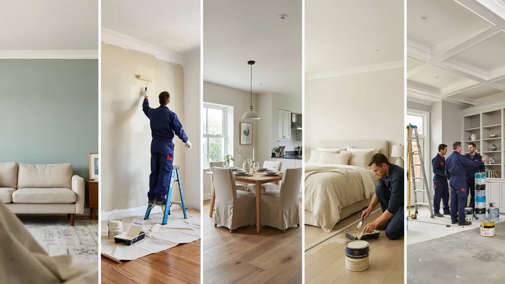Interior painting projects for homes with different numbers of bedrooms, from one-bedroom to five-bedroom houses.