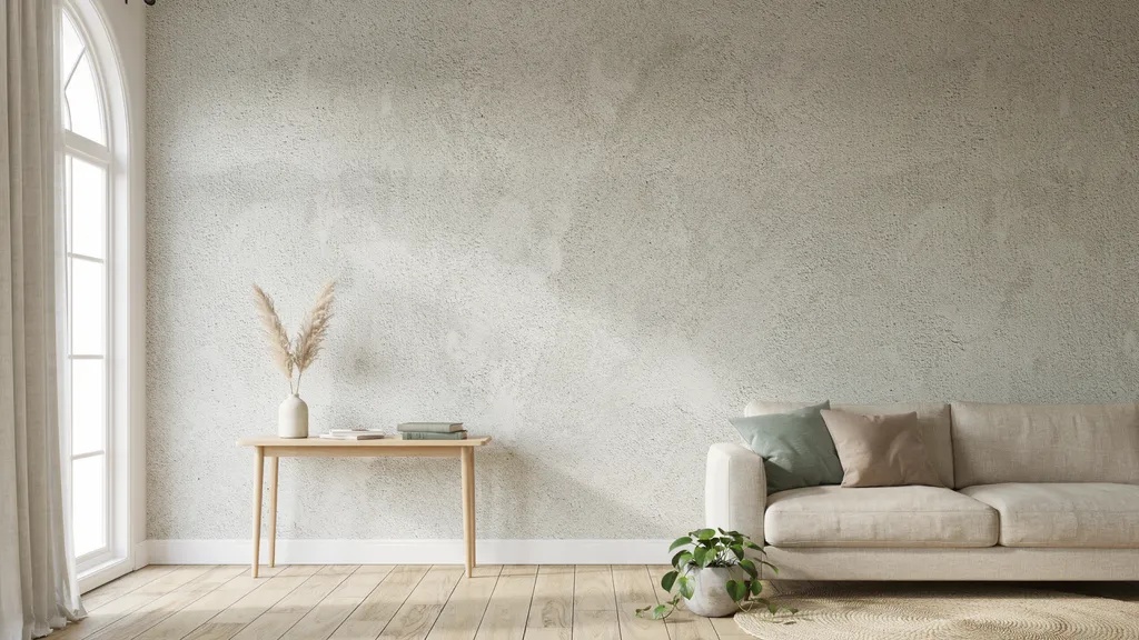 spray sand wall texture with fine grainy surface and even distribution.