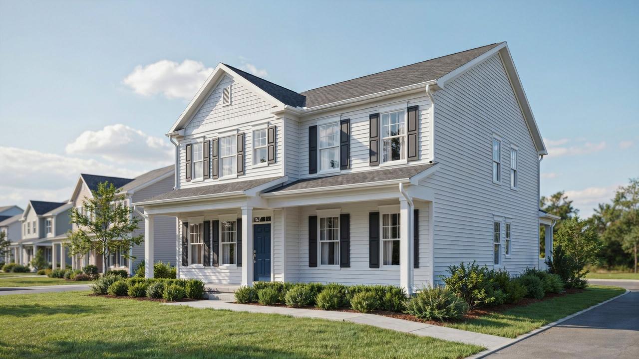 Well-maintained suburban home with clean surfaces and durable exterior paint.